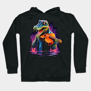 Alligator Playing Violin Hoodie